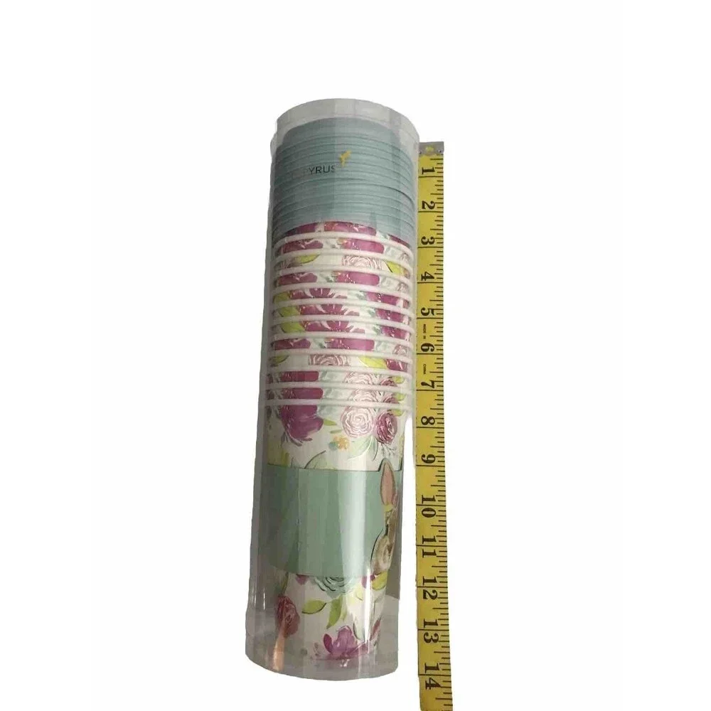Papyrus Disposable Easter Paper Hot Cups - Pack of 12 with Lids & Sleeves
